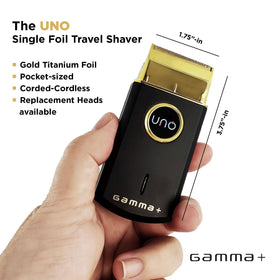 GAMMA+ Uno with protective cap and velvet pouch for safe travel storage