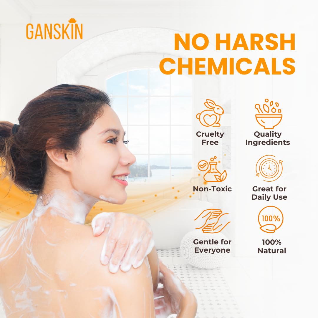 Ganskin body wash applied as a mask on skin demonstrating targeted spot care