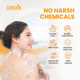 Ganskin body wash applied as a mask on skin demonstrating targeted spot care