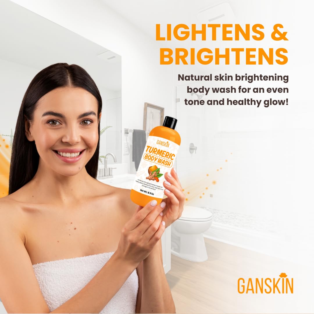 Ganskin bottle next to hand for scale showing product size and travel benefit