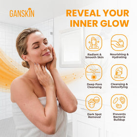 Ganskin lather texture close-up showing gentle exfoliation and hydration
