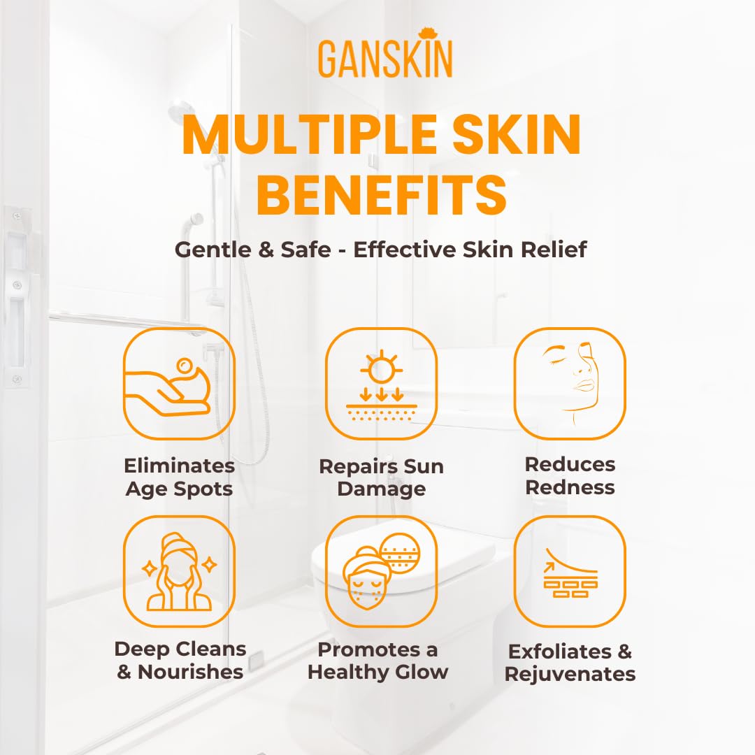 Ganskin turmeric powder ingredient shot emphasizing natural brightening benefit