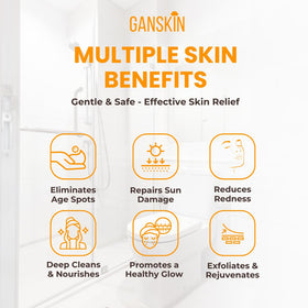 Ganskin turmeric powder ingredient shot emphasizing natural brightening benefit