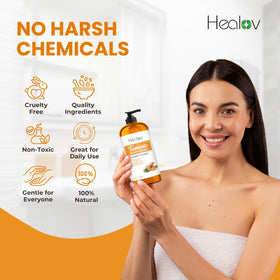 Ganskin body wash in shower showing cleansing and soothing action