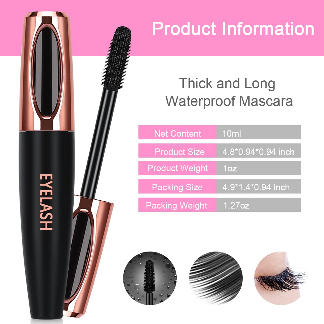 GAOSENLONK before and after lashes showing length and volume