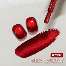 GAOY brush stroke of Ruby Twilight showing glittery holographic texture for vibrant finish