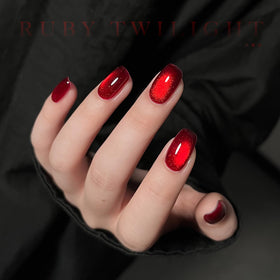 GAOY magnet held above nail to form cat-eye stripe demonstrating easy pattern control