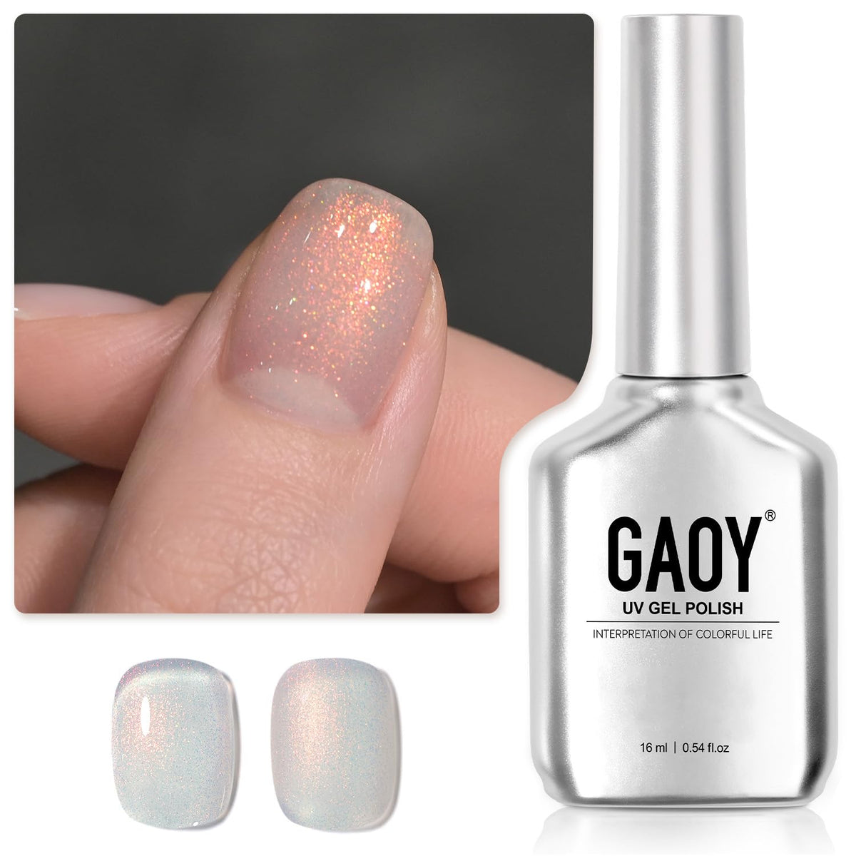 GAOY 3023 front bottle showing label and aqua shimmer for easy identification