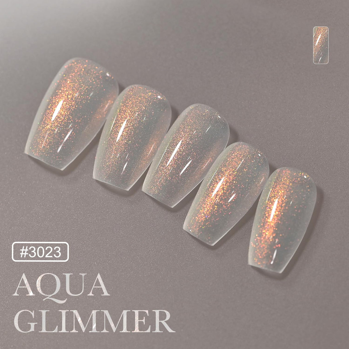 GAOY applied on nails swatch showing cured shimmer finish and durable shine
