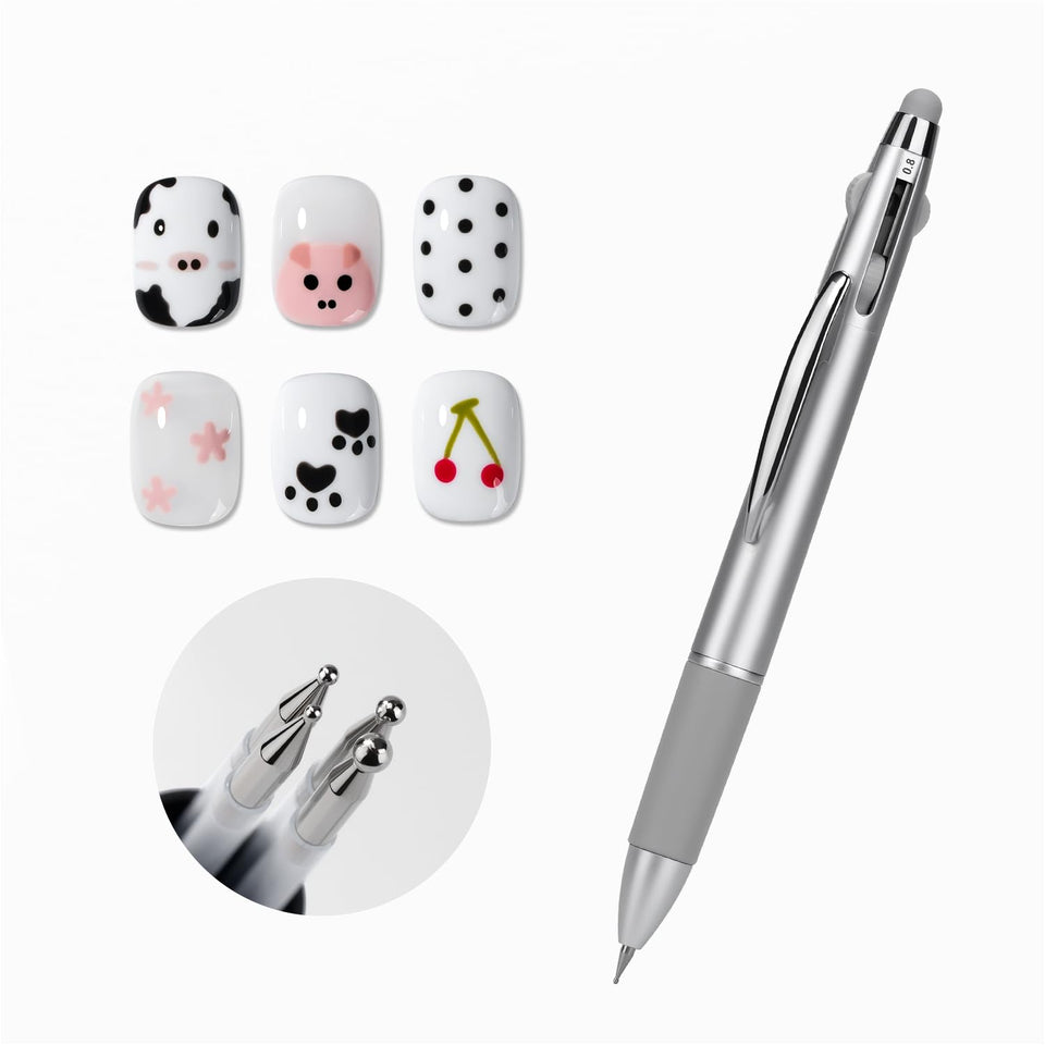 GAOY front view of 4-in-1 dotting pen showing clip and silver finish benefits precise handling