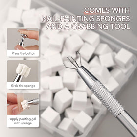 GAOY accessories laid out with foil pads and cuticle tool, speeds prep and cleanup