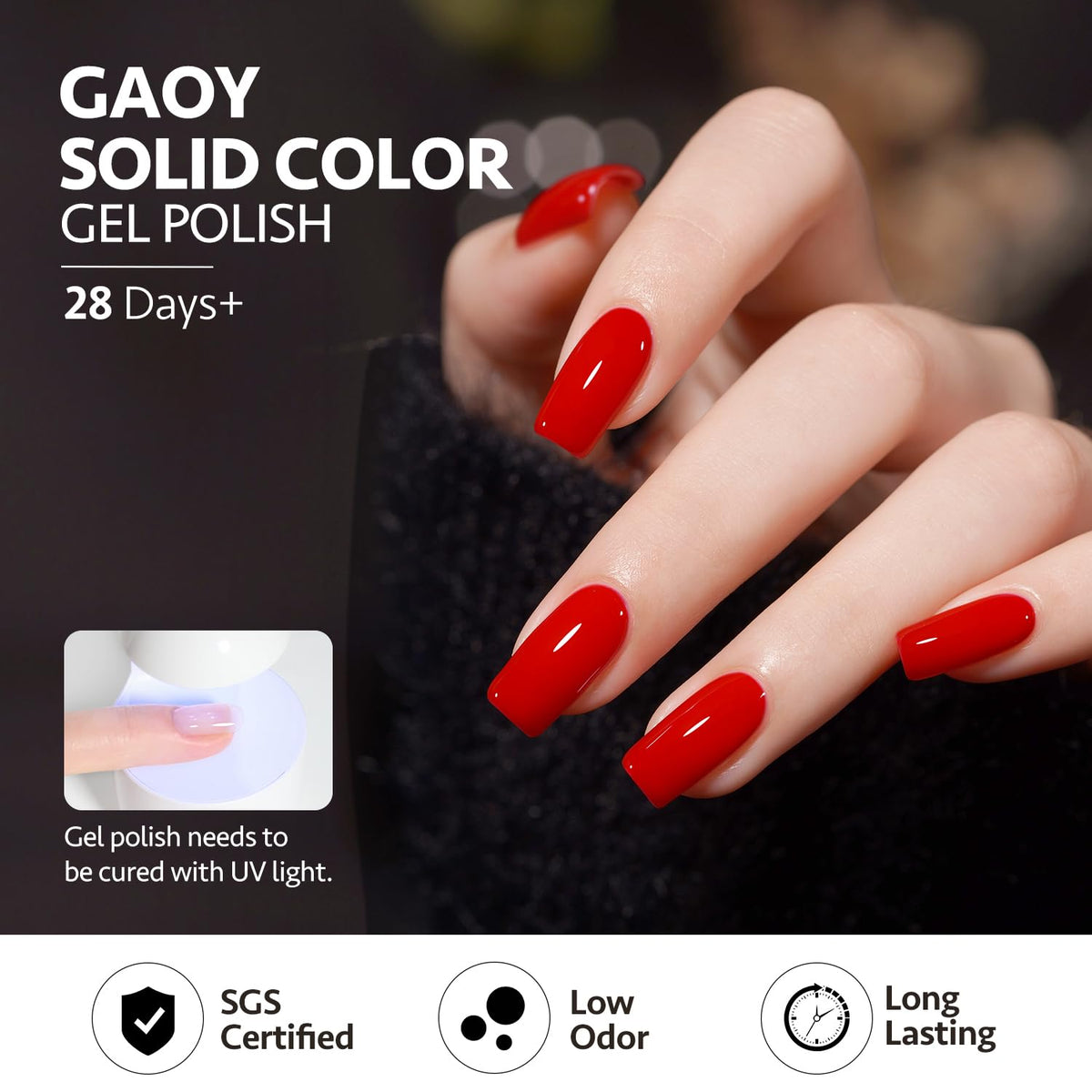 GAOY polish being cured under LED lamp demonstrating proper curing for long wear