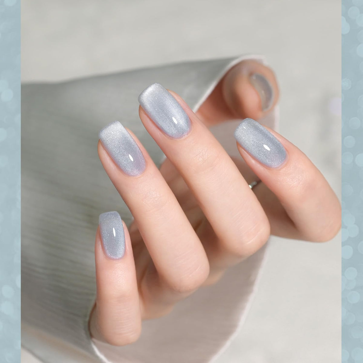 GAOY swatch on nail tip displaying holographic cat-eye effect and salon-quality look benefit