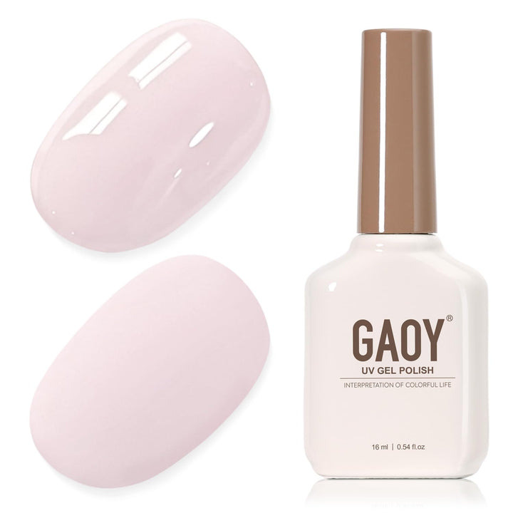 GAOY bottle front view showing 2082 Barely Pink color and clear branding for easy selection