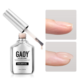 GAOY bottle front view milky pink shade showing compact 16ml size and usable finish