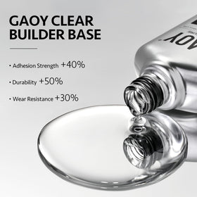 GAOY bottle label close-up highlighting chrome design and clarity benefit