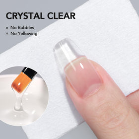 GAOY brush applying builder gel onto a nail form to sculpt a precise extension
