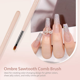 GAOY brushes creating French lines on nails demonstrating cleaner, sharper results