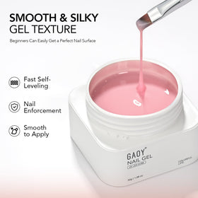GAOY close-up of brush applying gel, precise control and smooth strokes