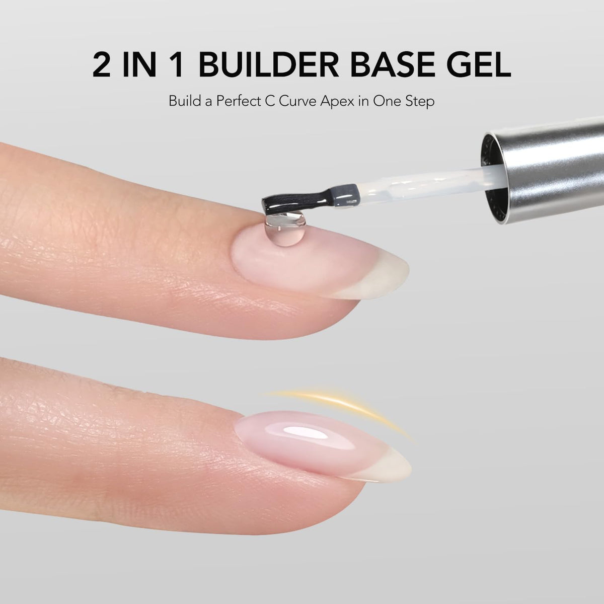 GAOY brushed-chrome bottle detail highlighting premium finish and easy grip benefit