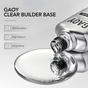 GAOY cured nail close-up showing glossy reinforced nail surface benefit