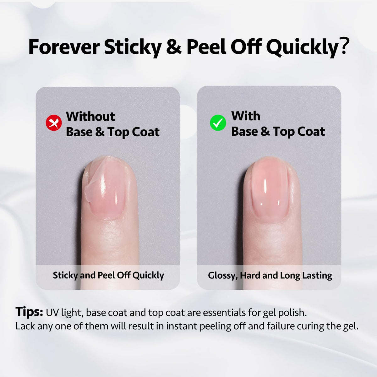 GAOY gel applied on nail form showing build and shaping advantage