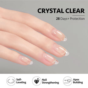 GAOY builder gel applied on a nail tip demonstrating strong, even coverage