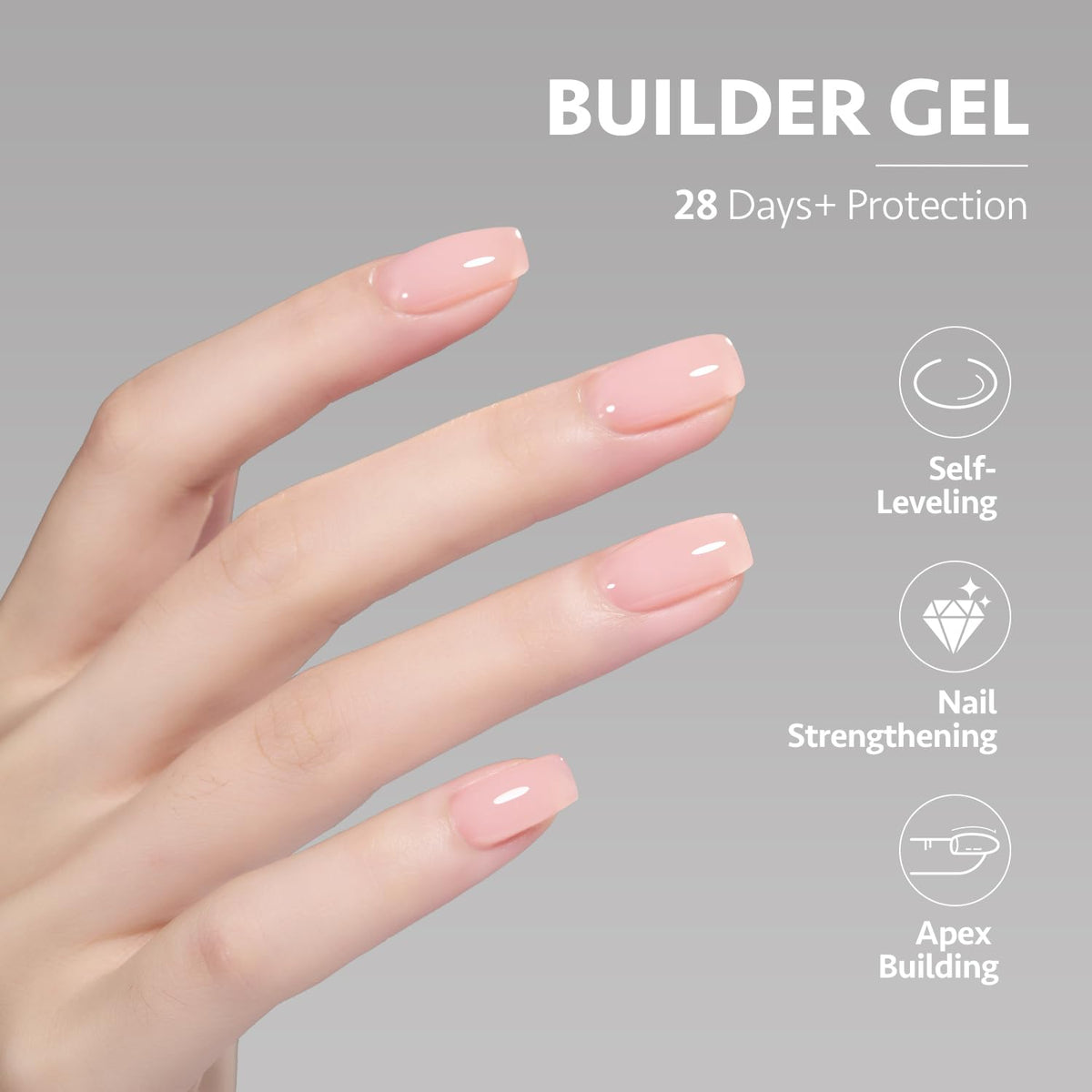 GAOY crystal pink swatch on nail tip showing color and natural look