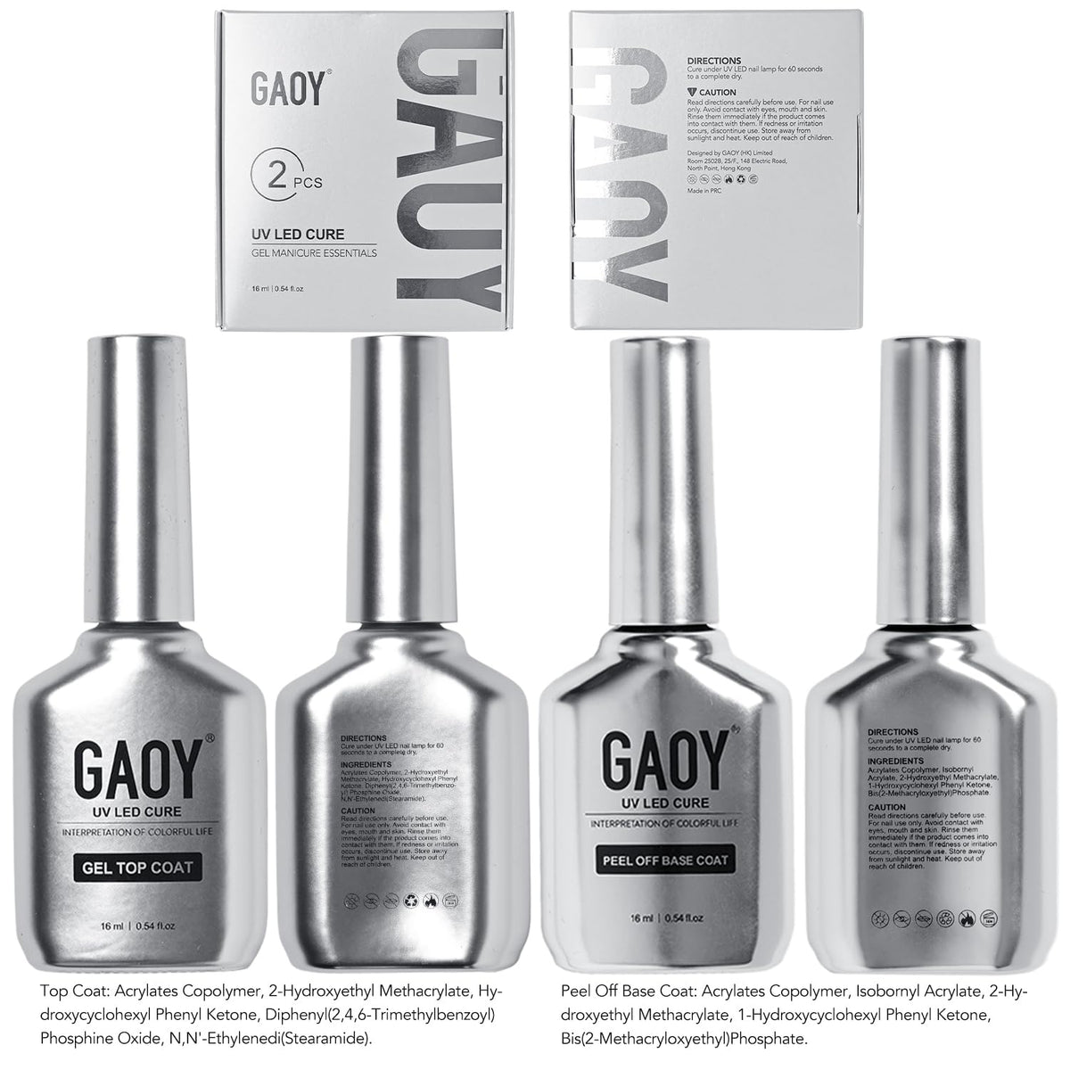 GAOY chrome design reflective label emphasizing premium appearance benefit