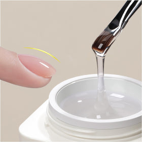 GAOY clear builder gel jar front view showing branding and durable formula