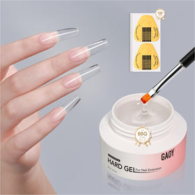 GAOY clear builder gel jar front showing label and volume for long-lasting extensions