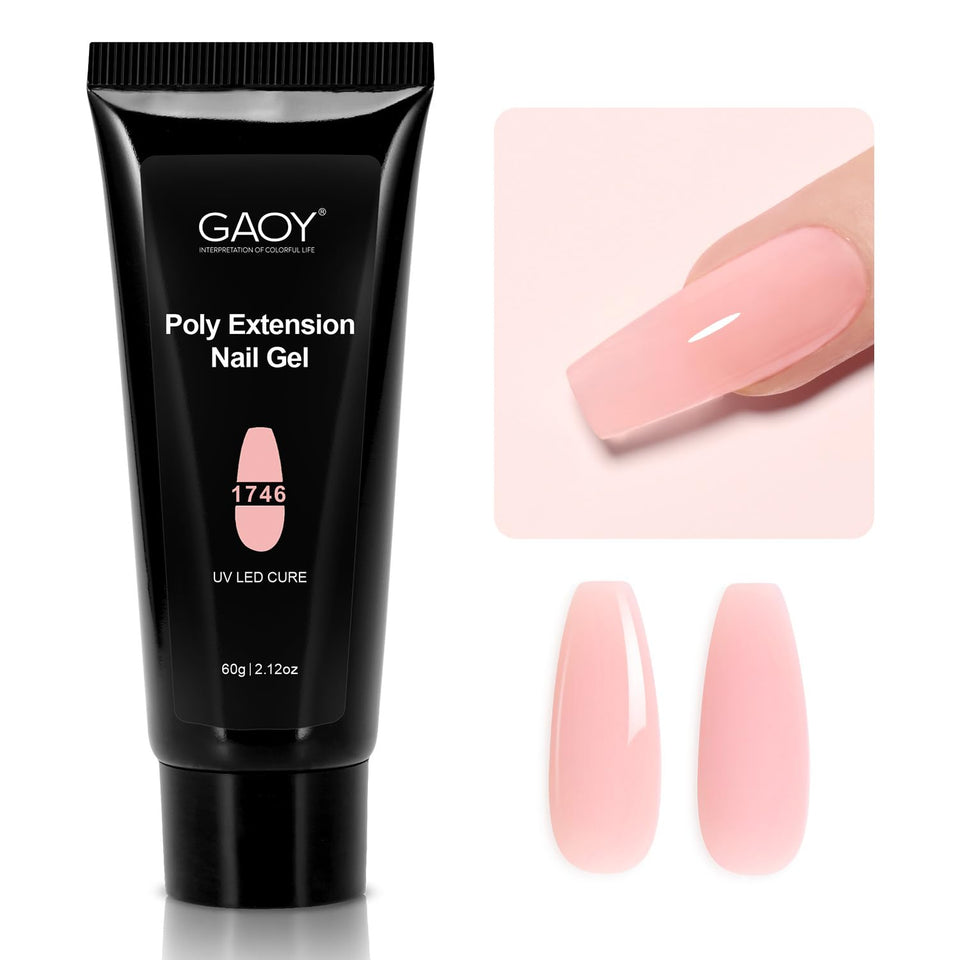 GAOY clear pink jar front showing label and volume for easy identification and value