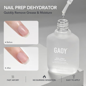GAOY close-up bottle label highlighting acid-free formula and fast dry benefit