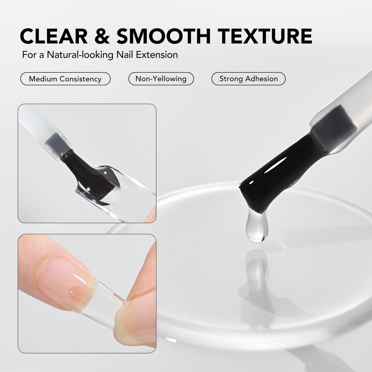 GAOY nozzle close-up displaying liquid-gel texture for easy placement