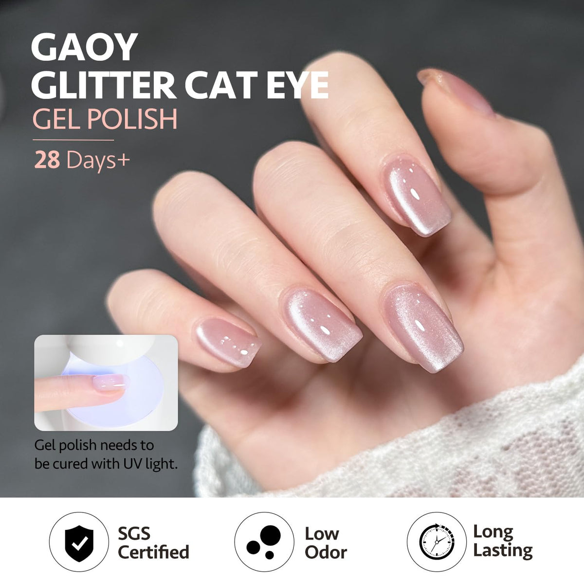 GAOY close-up reflective cat-eye finish revealing dimensional shine