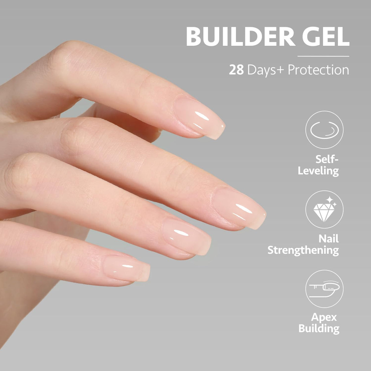 GAOY cured nail overlay detail showing strong hard-gel finish and neat edge