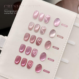 GAOY cured nails close detail, shows iridescent holographic shine benefit