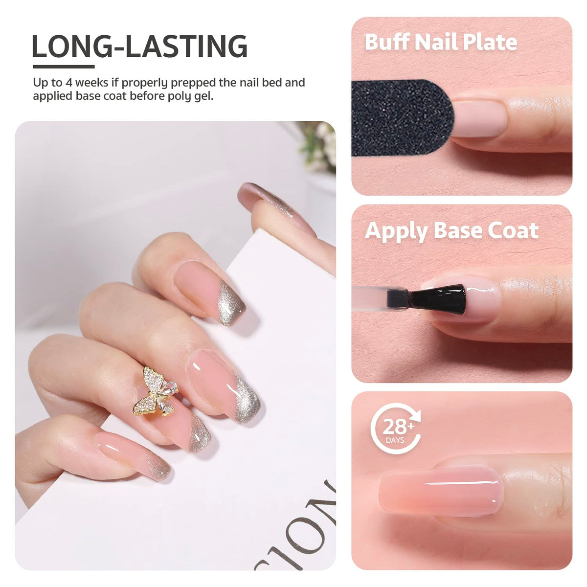 GAOY cured nails on model hand showing durable salon-quality finish