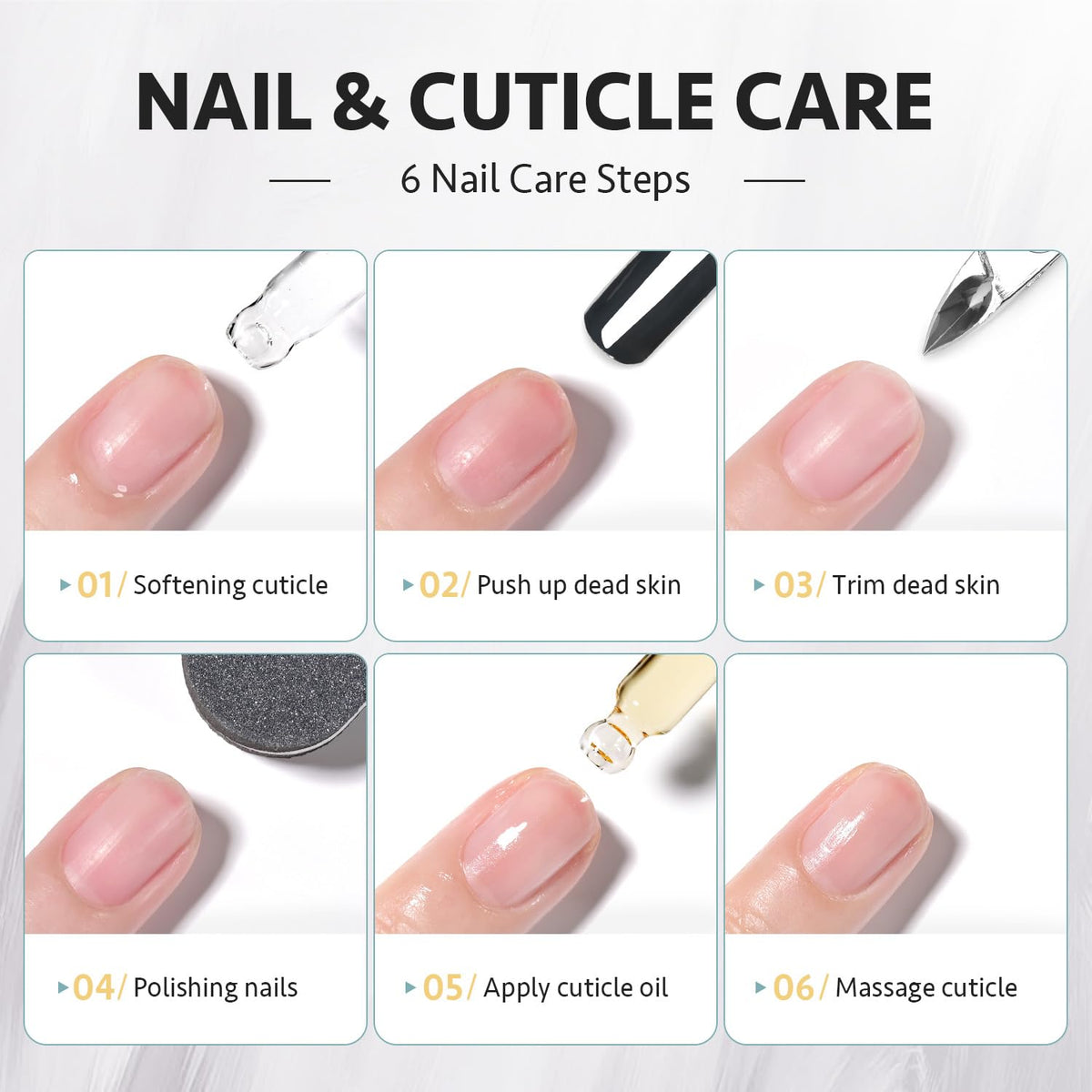 GAOY kit in use during a manicure showing tidy edges benefit