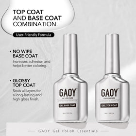GAOY finished manicure on hands showcasing glossy, chip-resistant appearance