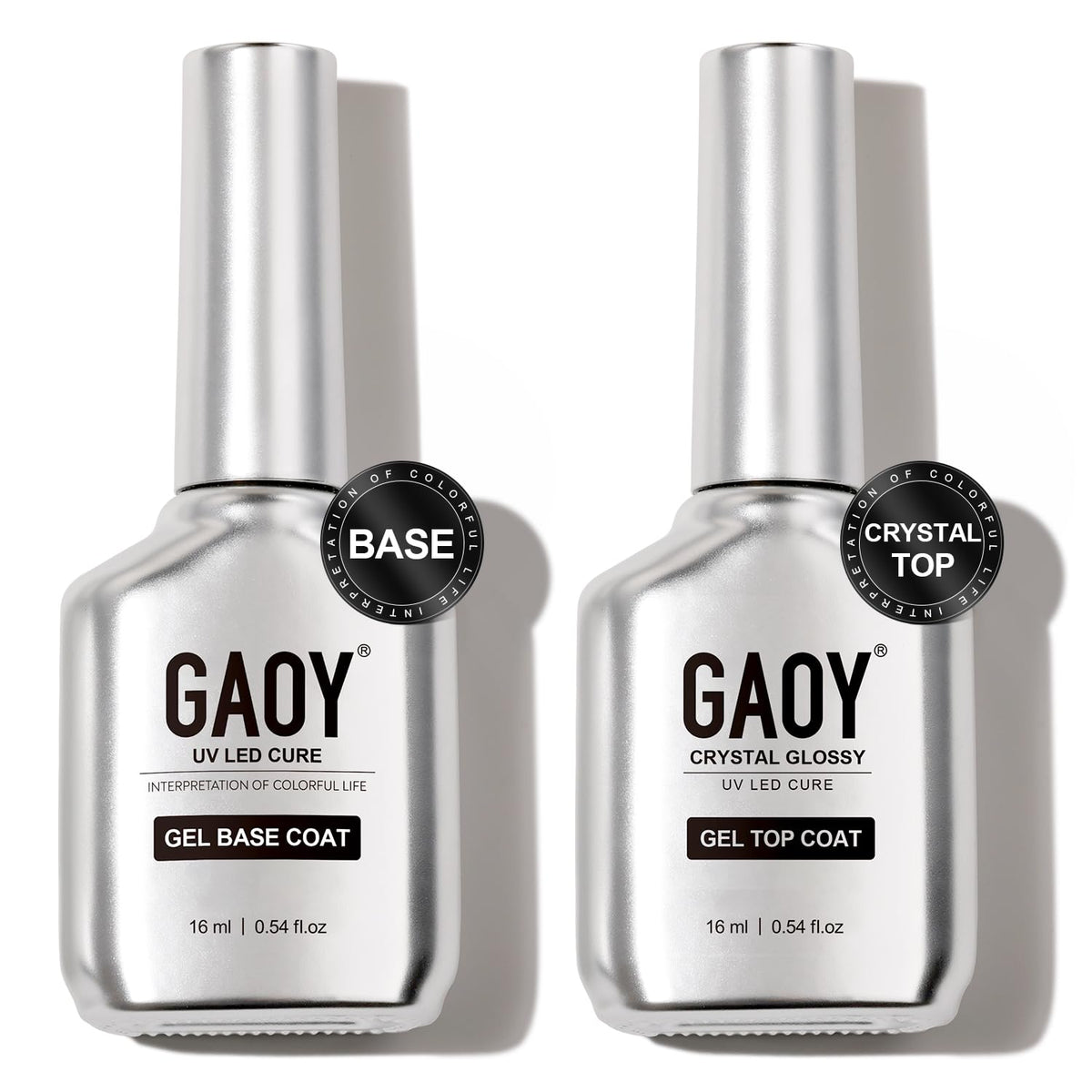 GAOY front packaging showing two 16ml chrome-like bottles and capacity benefit