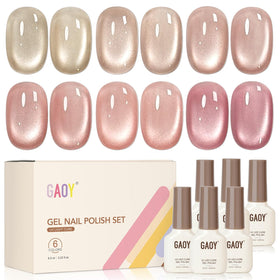 GAOY front packaging showing six bottles and included magnet, perfect for versatile looks