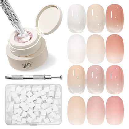 GAOY front packaging showing 6-color ombre gel kit and contents for easy selection