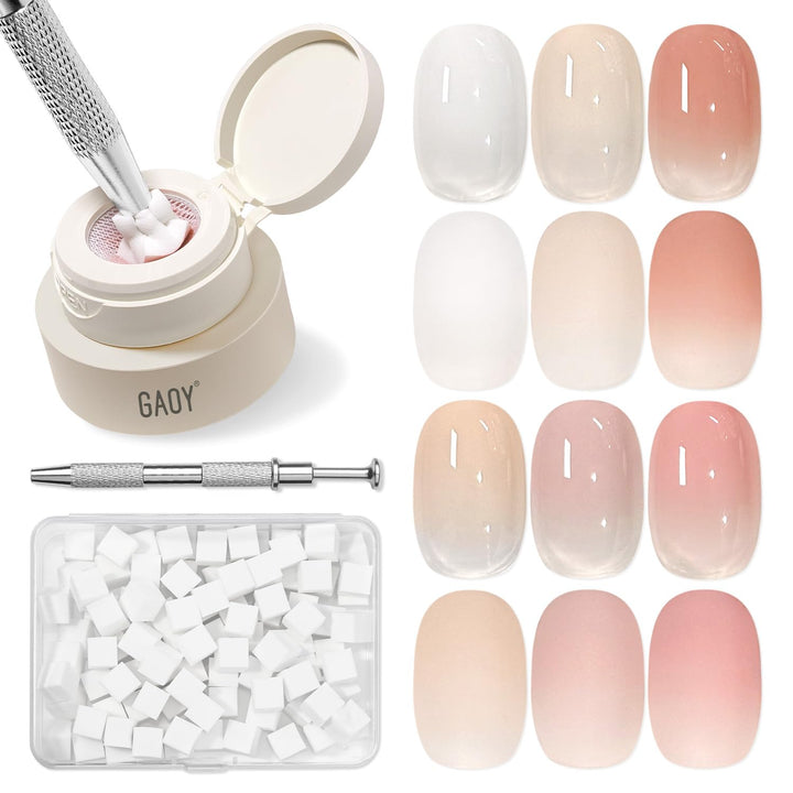 GAOY front packaging showing 6-color ombre gel kit and contents for easy selection