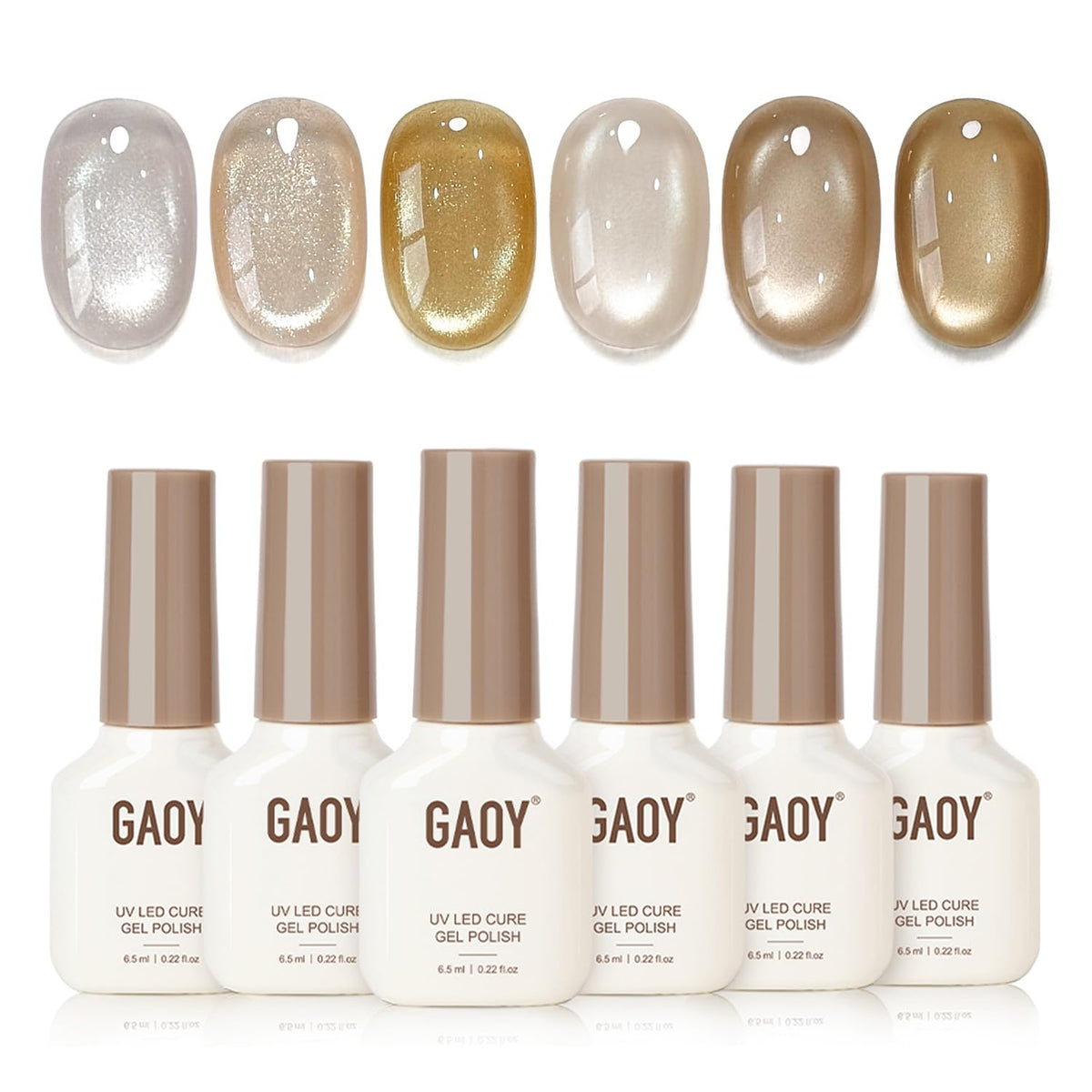 GAOY front packaging showing six bottles and magnet, clear contents benefit
