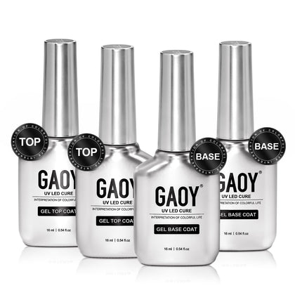 GAOY front packaging showing four 16ml bottles and glossy finish benefit