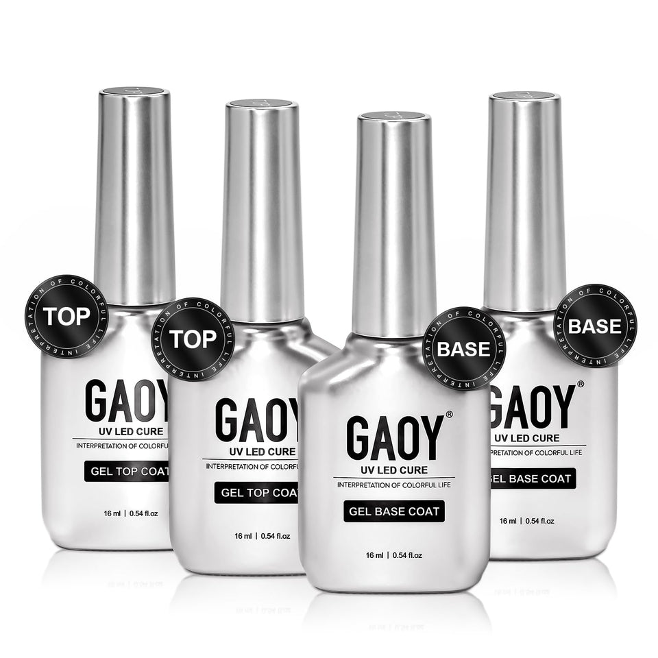 GAOY front packaging showing four 16ml bottles and glossy finish benefit