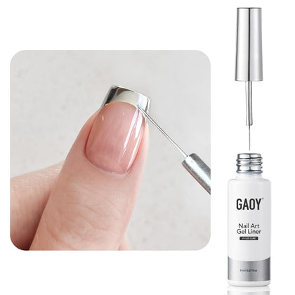 GAOY front packaging showing silver gel liner and bottle for easy identification