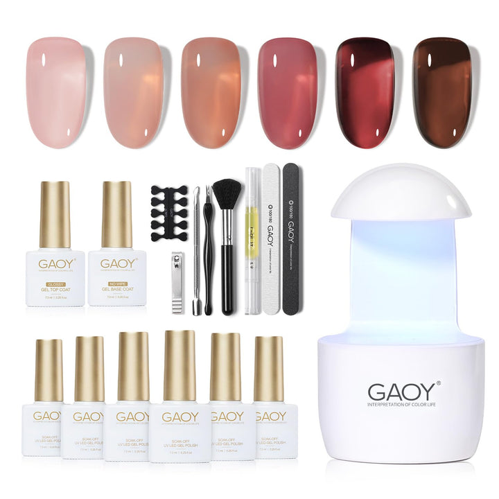 GAOY front packaging showing full kit for easy at-home manicures