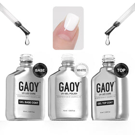 GAOY front-packaging set showing three 16ml bottles and chrome finish, professional look